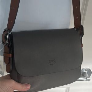 Roots green and Brown Crossbody leather Bag